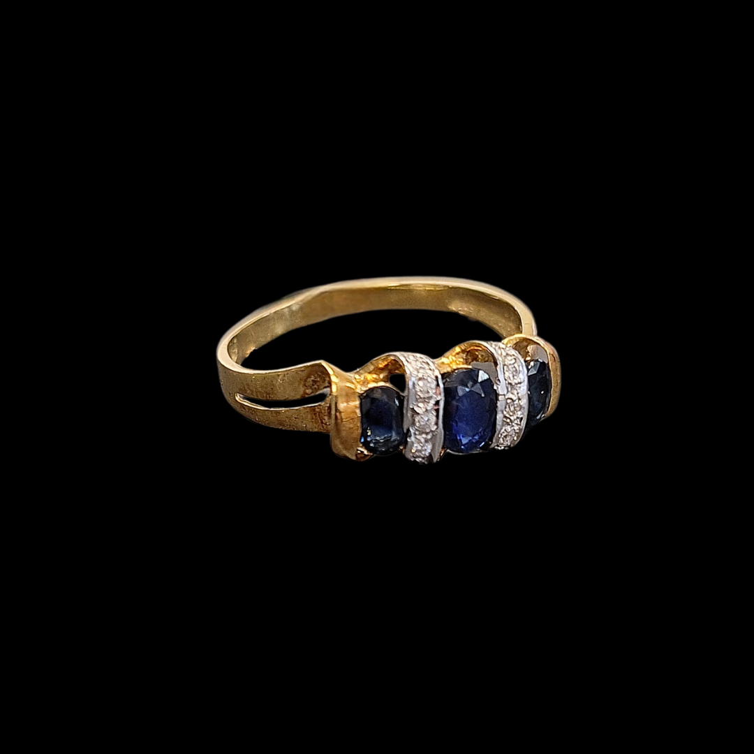 SORTIJA CON ZAFIROS Y CIRCONITAS -AN984