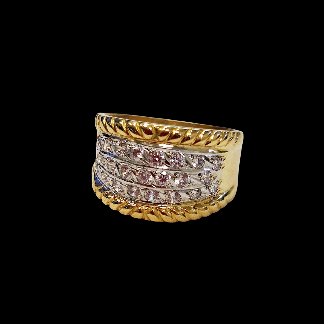 ANILLO BICOLOR CIRCONITAS -AN625