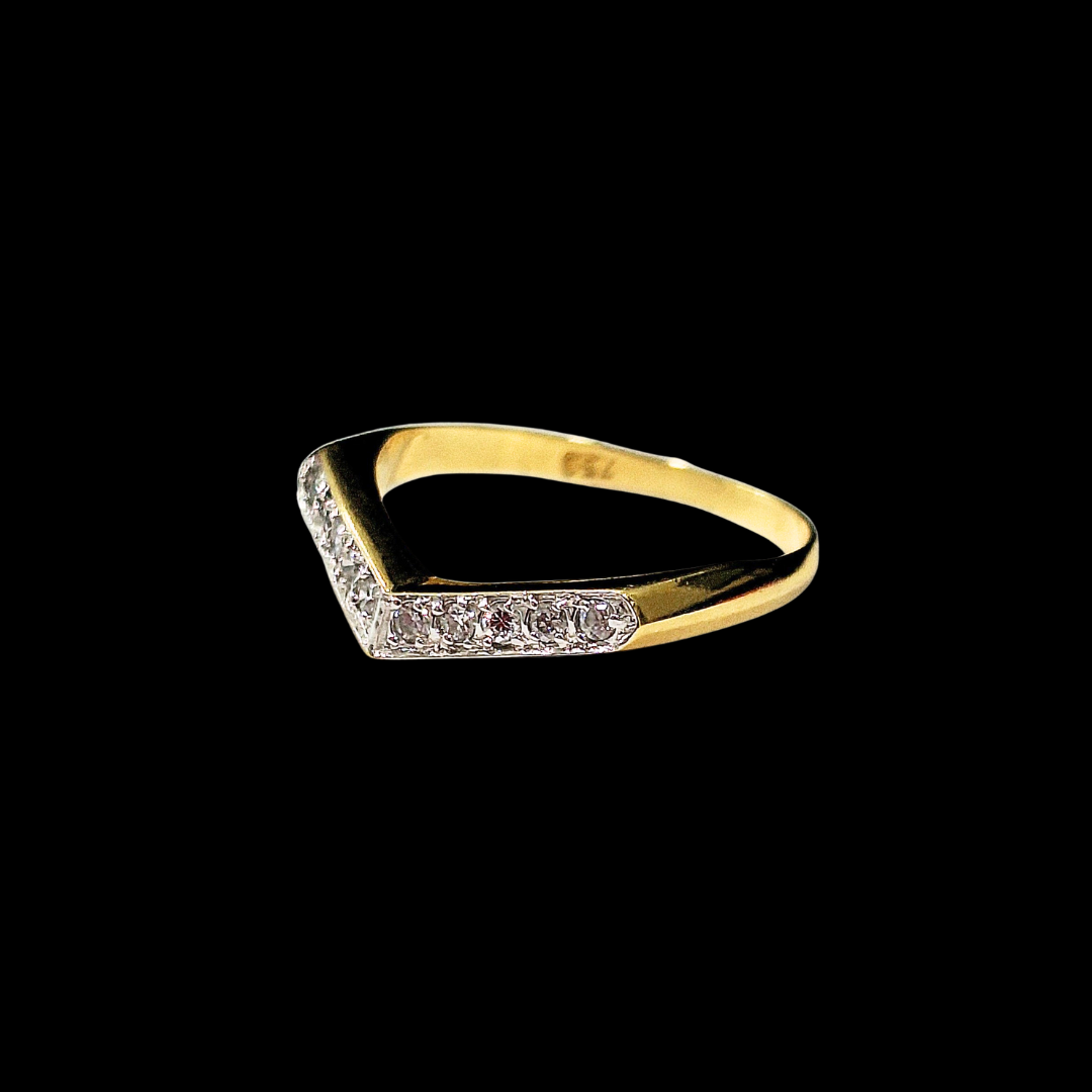 SORTIJA BICOLOR FORMA "V" - JAN68