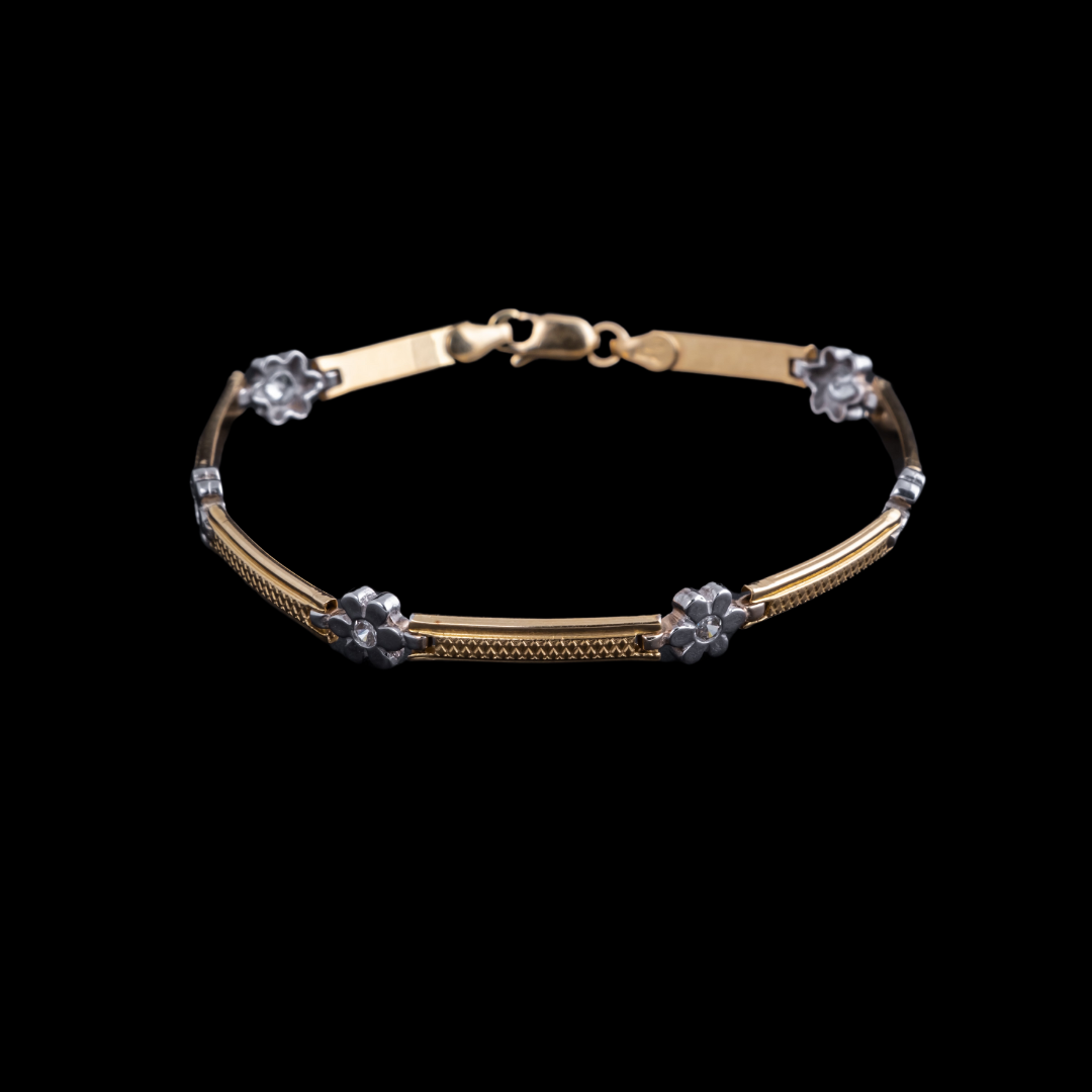 PULSERA FLORES BICOLOR - JPU069