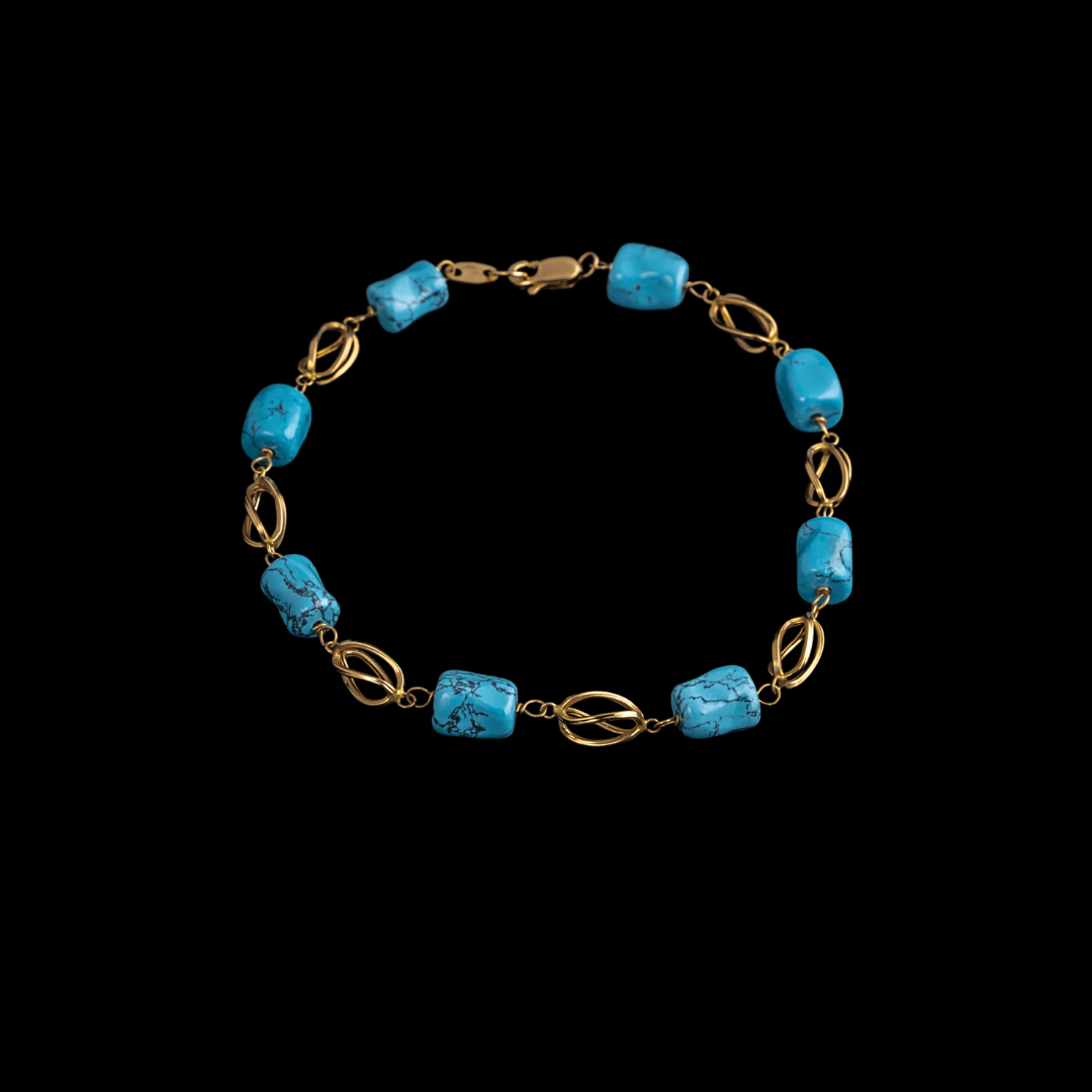 PULSERA JAULA Y TURQUESAS - JPU006