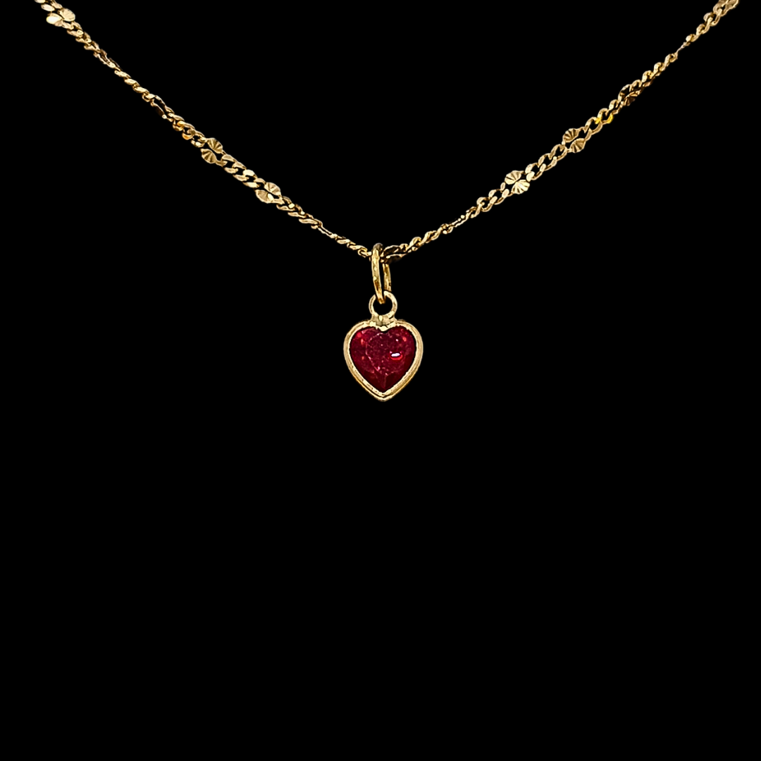 COLGANTE CORAZÓN ROJO EMBOSELADO - JCG149