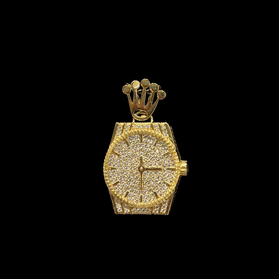 COLGANTE DISEÑO RELOJ CON CIRCONITAS -CG861