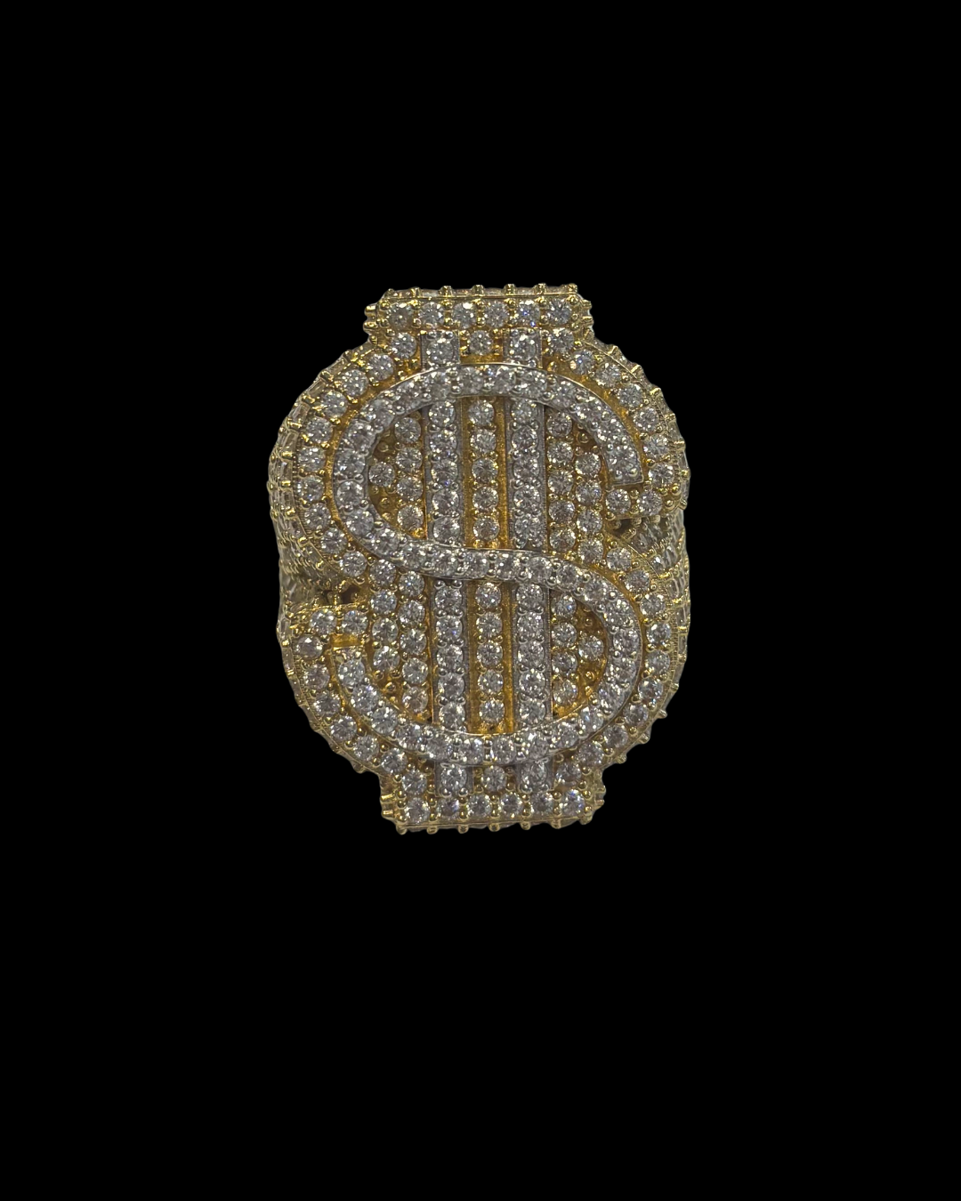 SELLO DOLÁR $ CON CIRCONITAS -AN1038