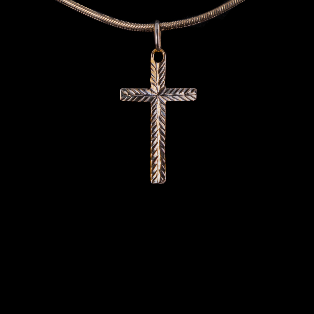 COLGANTE CRUZ TALLADA ESTRIADO - JCG099