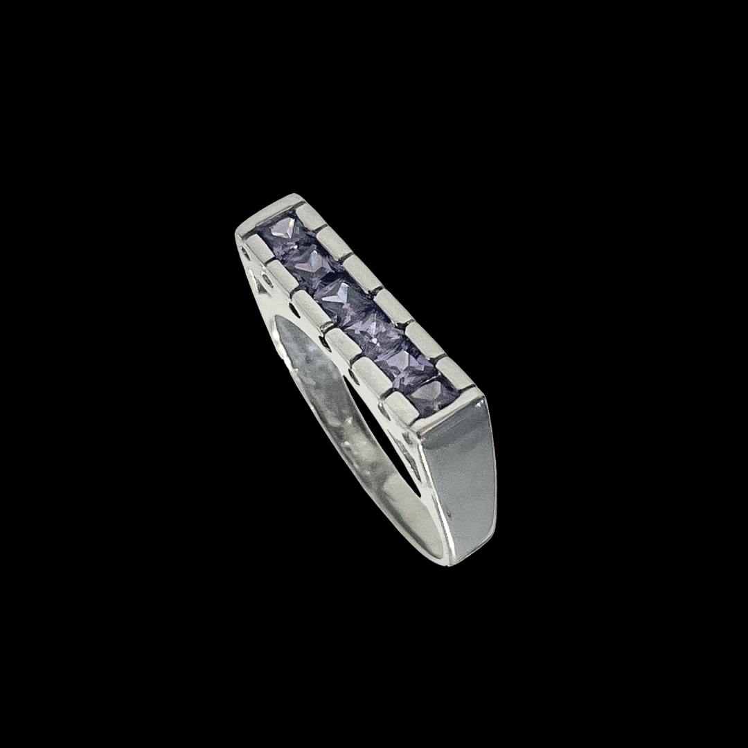 ANILLO CON PIEDRAS MORADAS -AN818