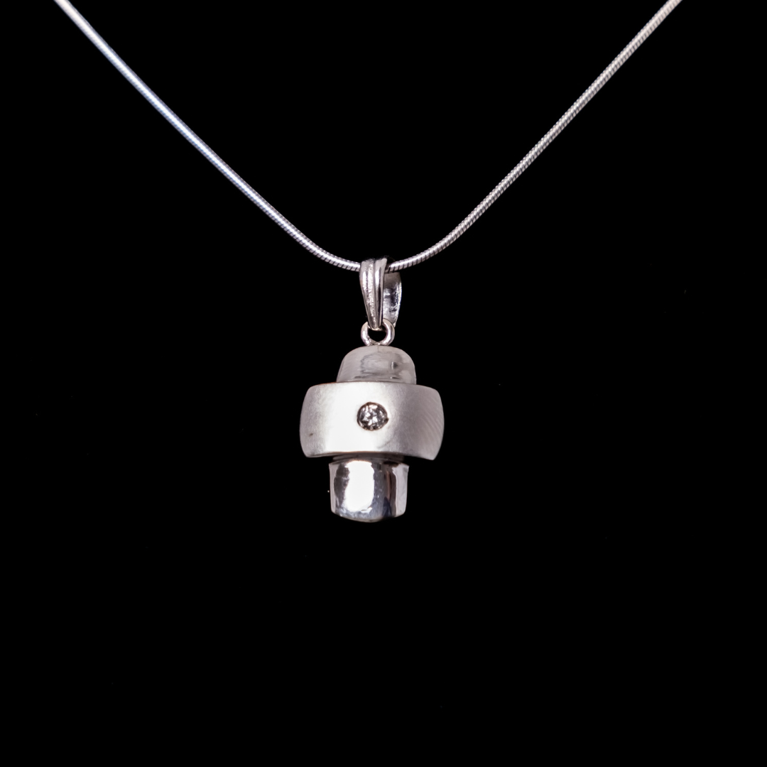 CRUZ ORO BLANCO CON DIAMANTE -CG023