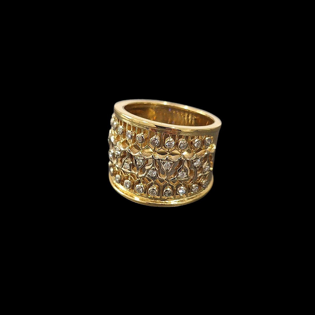 JAN657 - SORTIJA CALADA CON DIAMANTES