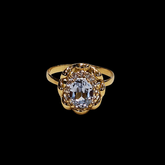 SOLITARIO PIEDRA AGUAMARINA -AN671