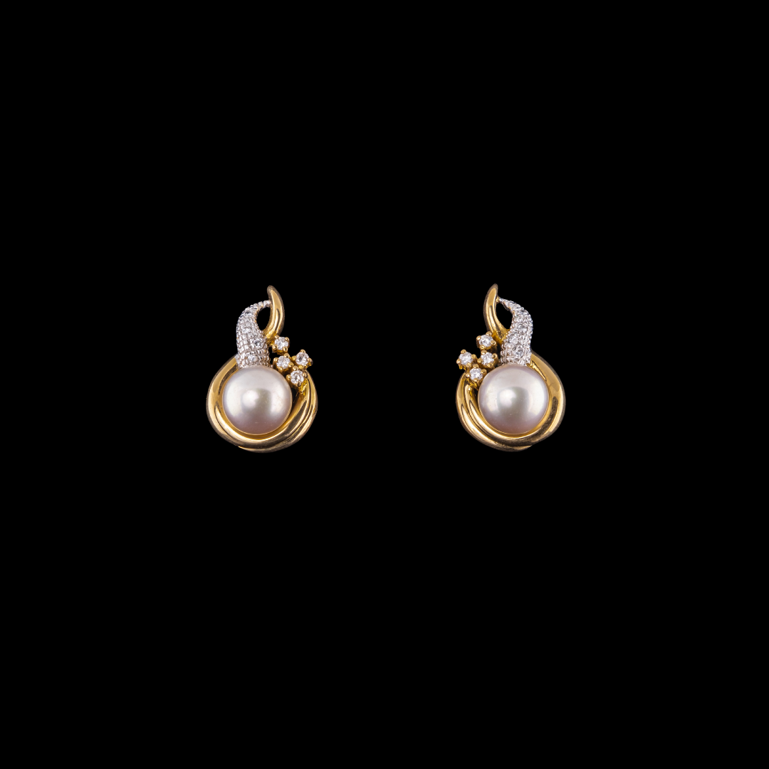 PENDIENTES PERLA CON DIAMANTES - JPT17