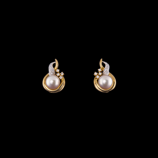 PENDIENTES PERLA CON DIAMANTES - JPT17