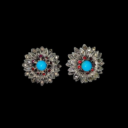 PENDIENTES TALLA ANTIGUA CON DIAMANTES - JPT028