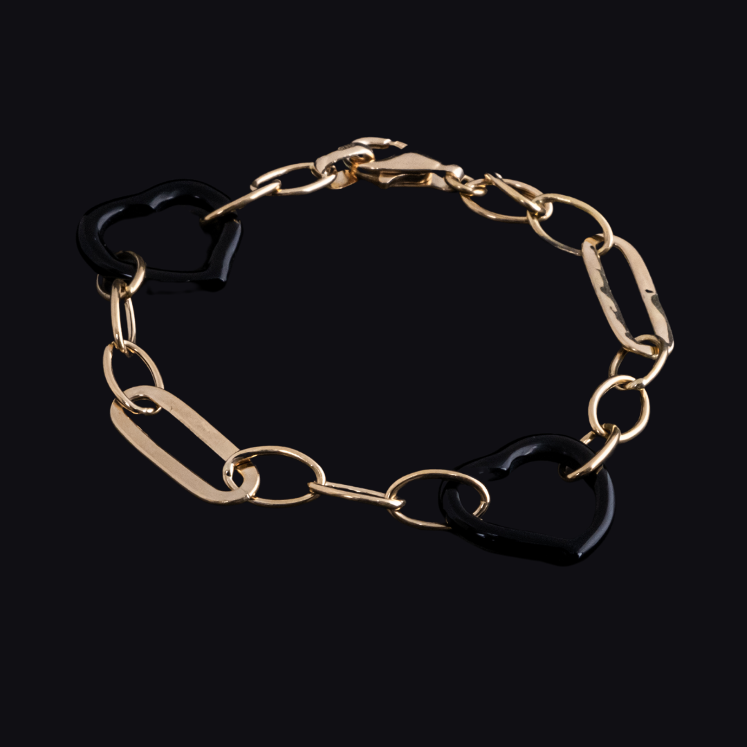 PULSERA CORAZON NEGRO -PU025