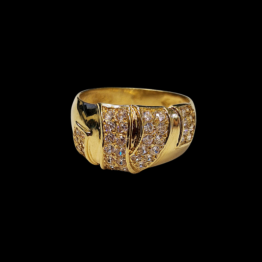 ANILLO BOMBEADO CIRCONITAS -AN748