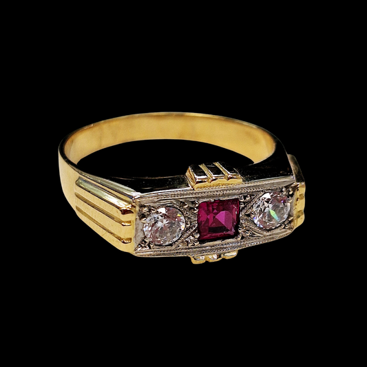 ANILLO BICOLOR RUBI -AN798